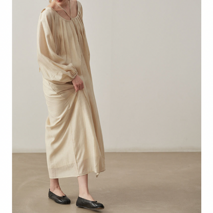 【2color】ホルターネックタックワンピース X-071