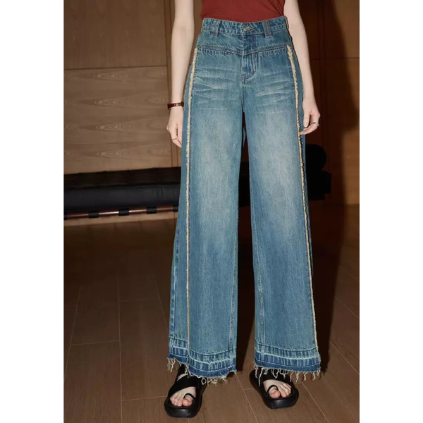 ハイウエストダメージデニムパンツ Z00231