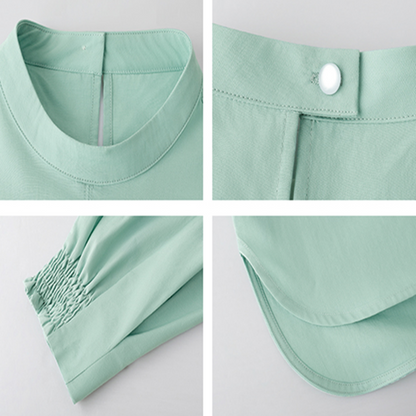 【2color】ギャザーカフ＆バルーンスリーブブラウス《Z00838》