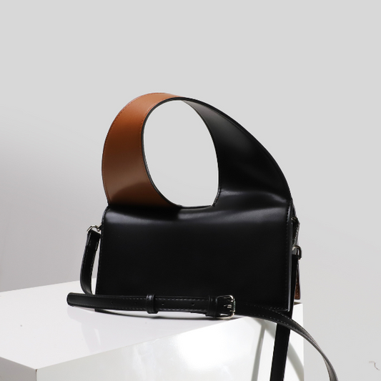 バイカラースクリューハンドルハンドバッグ AU-418