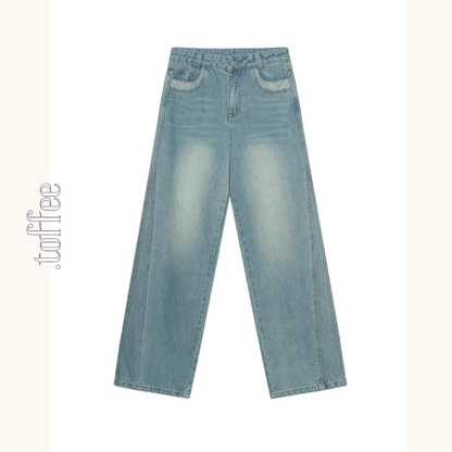 刺繍入りワイドデニムパンツ《Z01097》