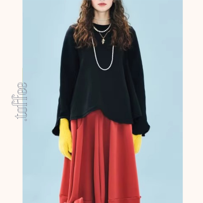 花びらカットのピコ刺繍スウェット《Z01357》