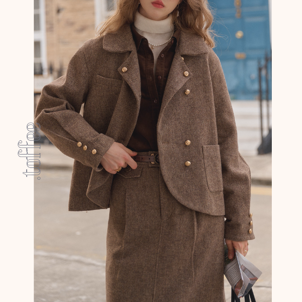 秋灯の街とクラシックツイードセット《Z01166》