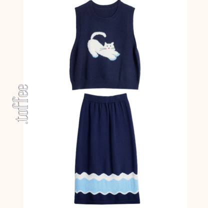 夢の上で跳ねる猫と小さな果実たちのセットアップ《Z01146》