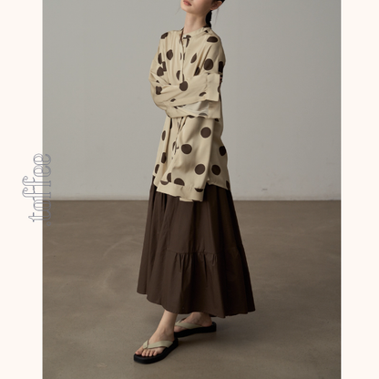 リズムを奏でる、大きな水玉シャツ《Z01120》