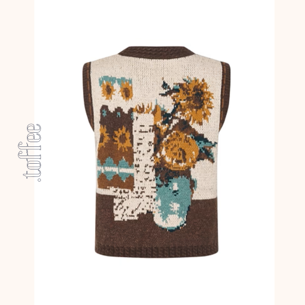 アートと遊び心を編んだニットベスト《Z01125》