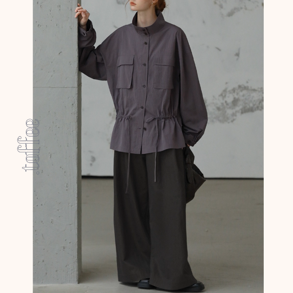 深みブラウンのシックワイドパンツ《Z01087》