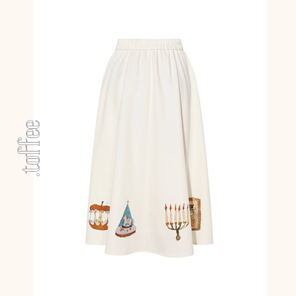 ヴィンテージ調プリントフレアスカート《Z01102》