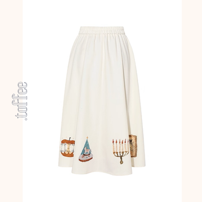 ヴィンテージ調プリントフレアスカート《Z01102》