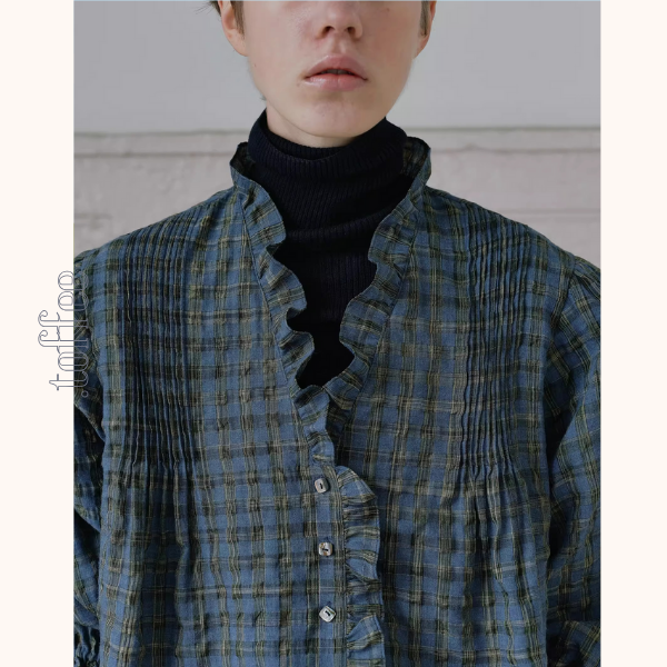 【3color】フリル×キャンディ袖のクラシックシャツ《Z01361》