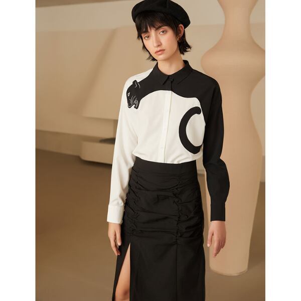 レオパード刺繍ブラウス C0060