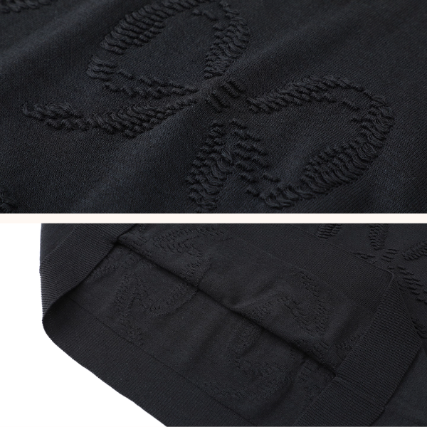 【2color】立体リボン刺繍ニットワンピース《Z01041》