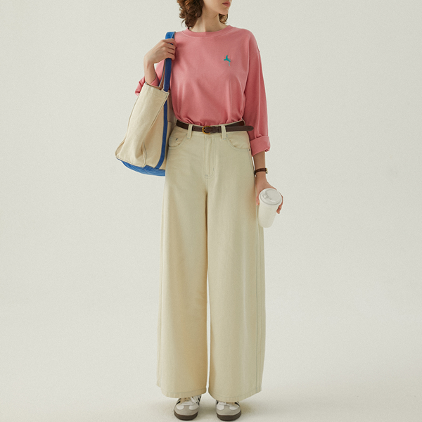 クルーネックプリントロングTシャツ　Z00441