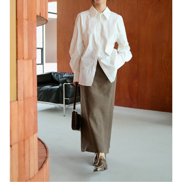 バックスリットコットンロングスカート Z00099