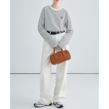 タック入りホワイトストレートデニム X-294