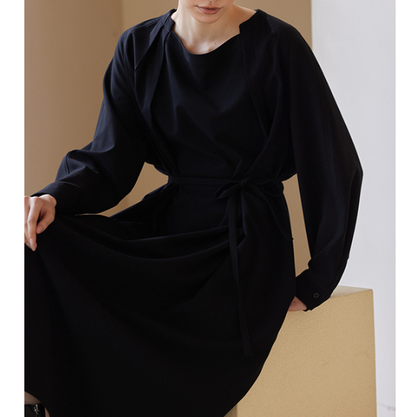 ブラックルーズロングワンピース Z00113