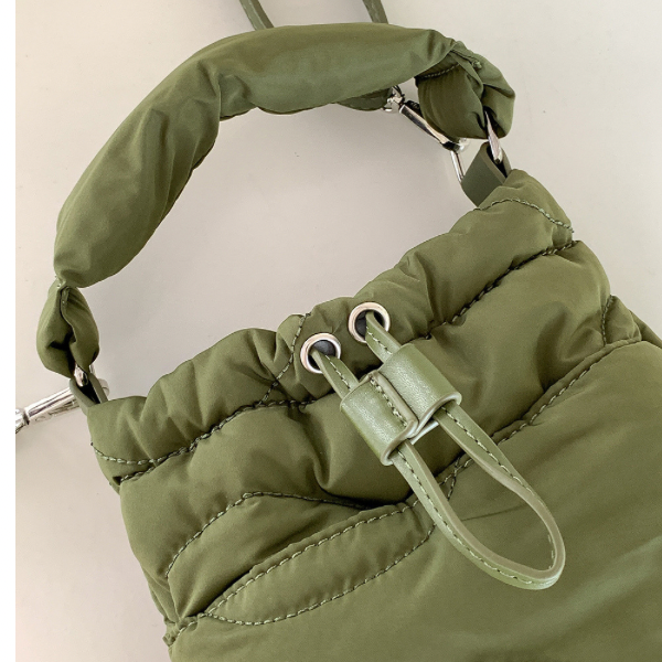 【4color】2wayストラップキルティングバケットバッグ X-443