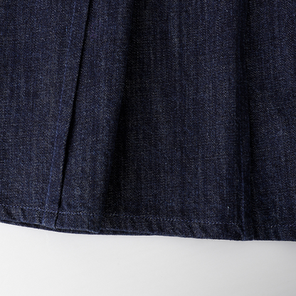 ポケット付きロングデニムプリーツスカート　《Z00732》