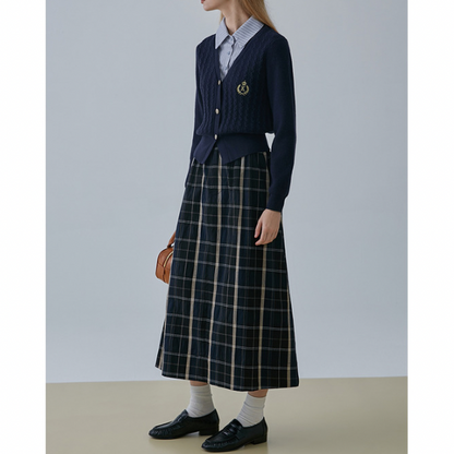 Aラインチェックスカート X-365