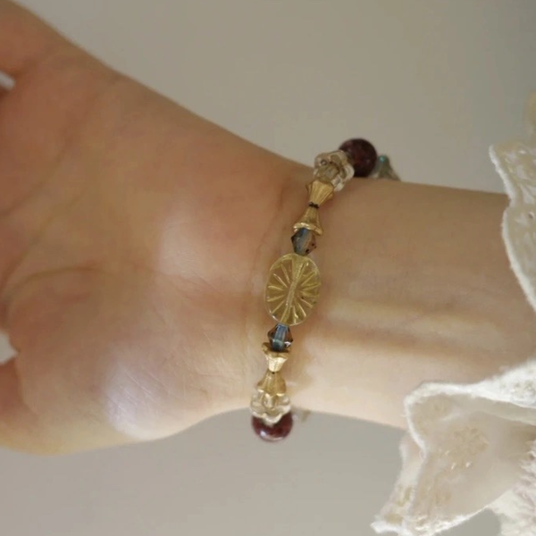 フラワー＆バードモチーフブレスレット　Z00521