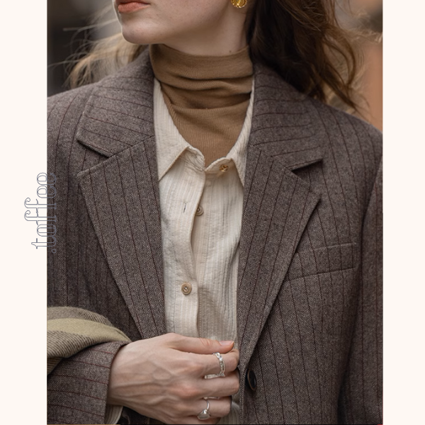 ストライプテーラードジャケット＆ロングプリーツスカートセットアップ《Z00865》