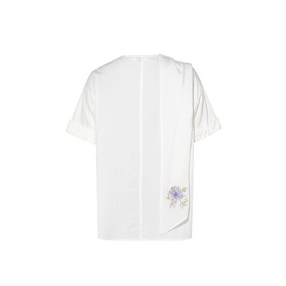 花柄刺繍デザインシャツ《Z00841》