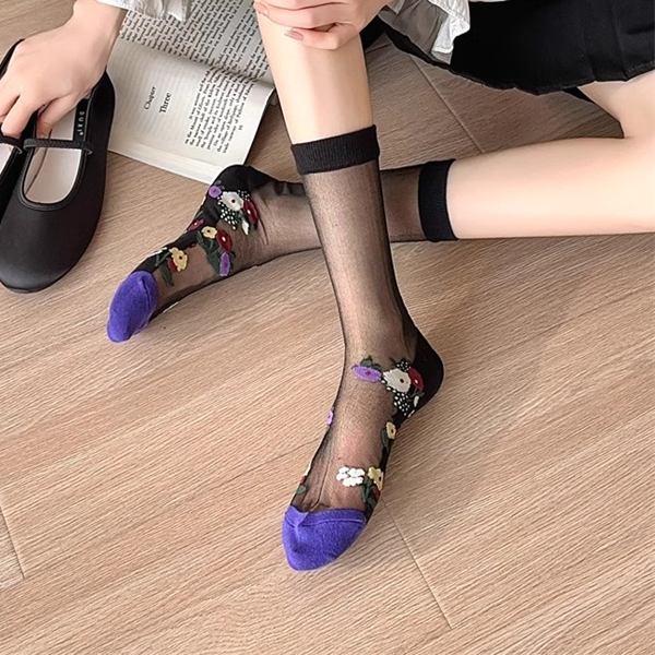 シースルーブラックソックス3足セット　Z00392