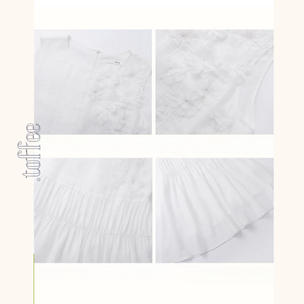 フラワー立体装飾ノースリーブティアードワンピース《Z00887》