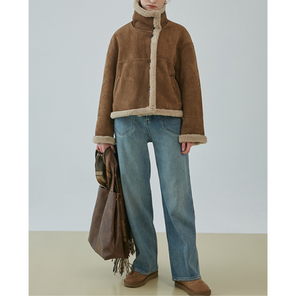 【2color】ハイウエストカジュアルストレートジーンズ X-482