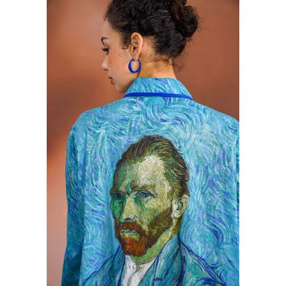 ゴッホ 自画像プリントブラウス C0126