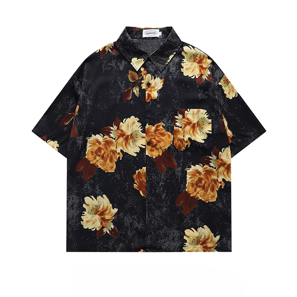 ボックスシルエット花柄シャツ《Z00919》