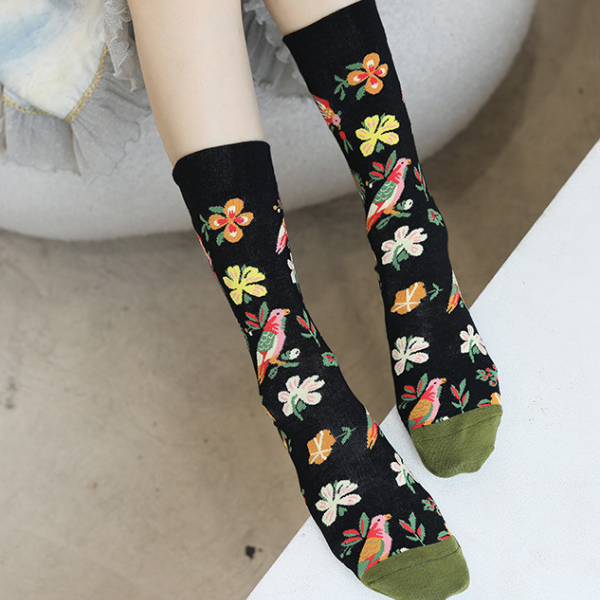 フラワージャガードソックス3Pセット X-334