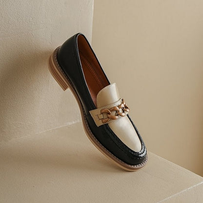 コントラストカラーアッパーチェーンローファー　AU-121