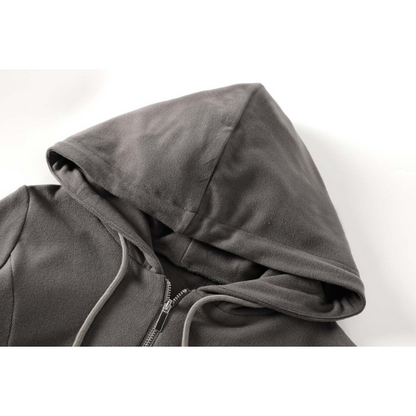 【2color】フィット＆フレアパーカーワンピース　X-344