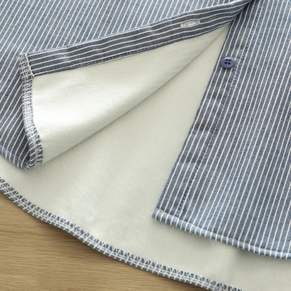 【4color】胸ポケット付きストライプ柄ボタンシャツ　《Z00724》