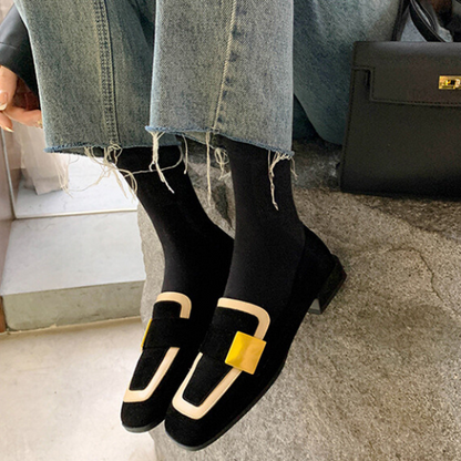 【2pattern】メタルバックルバイカラーローファー X-371