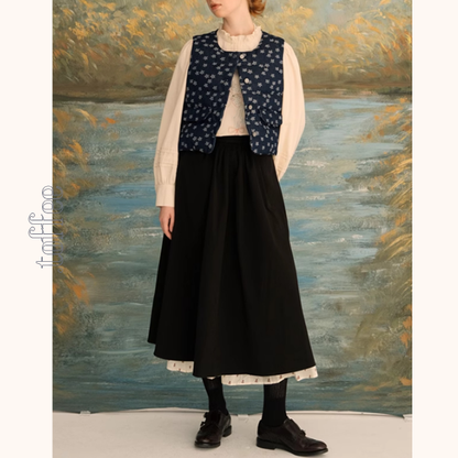 レイヤード花柄フレアスカート 　《Z00705》