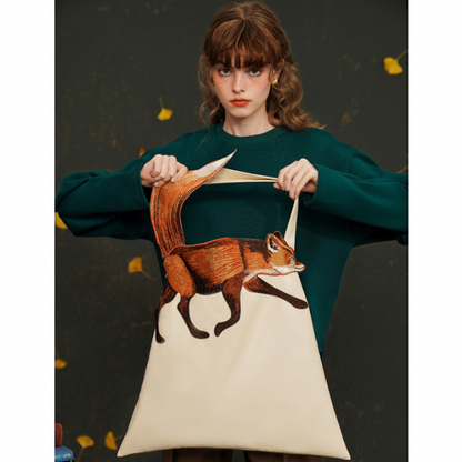 【２color】フォックス刺しゅうのバッグスリーブトップス AU-463