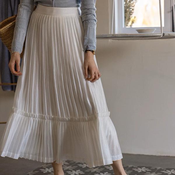 【2color】プリーツティアードフレアスカート《Z00864》