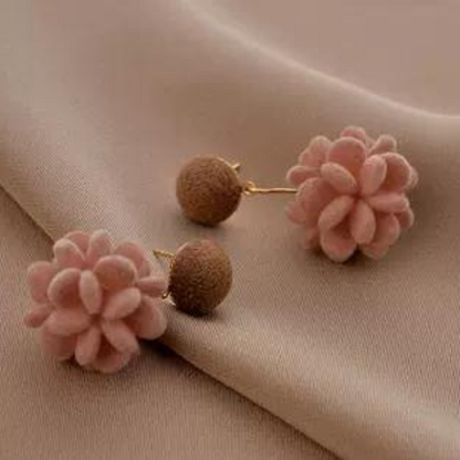 【３color】フラワーパターンピアス AU-280