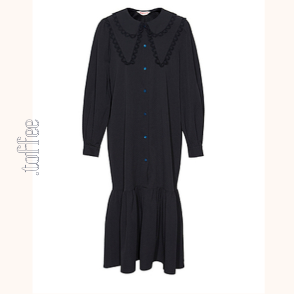 レイヤードカラーブラックシャツワンピース　《Z00676》