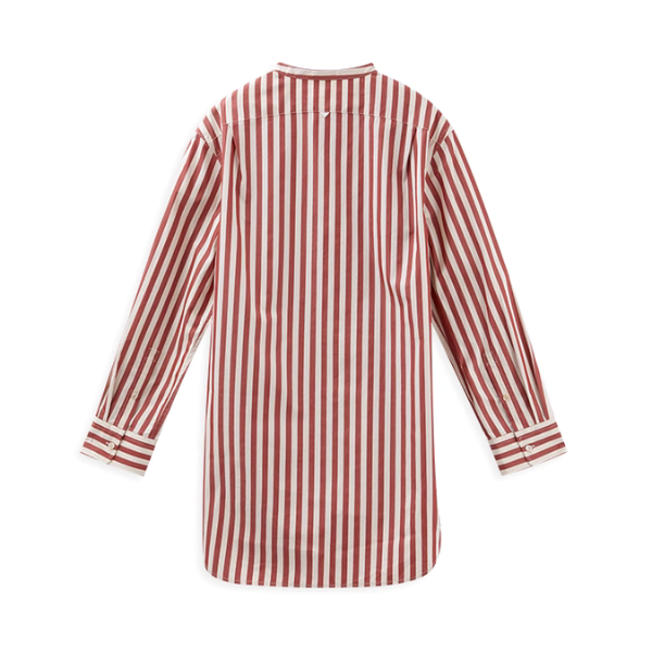 バンドカラーストライプロングシャツ《Z00897》
