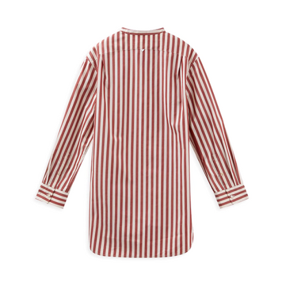 バンドカラーストライプロングシャツ《Z00897》