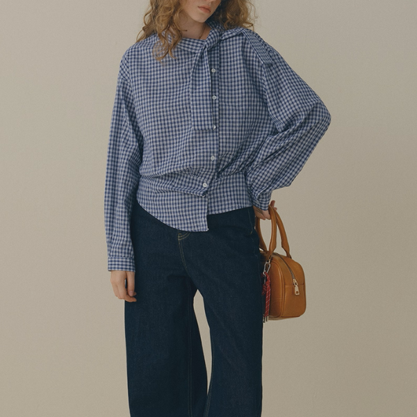 青の余韻とショールカラーの記憶《Z01164》