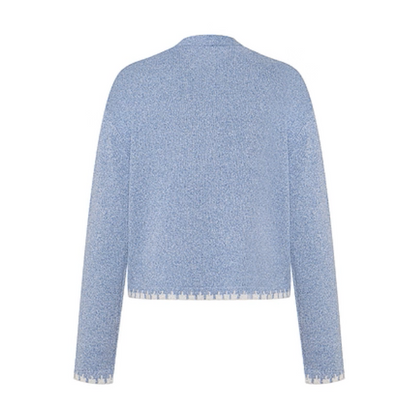 リボンタイ付き刺繍ポケットカーディガン《Z01104》