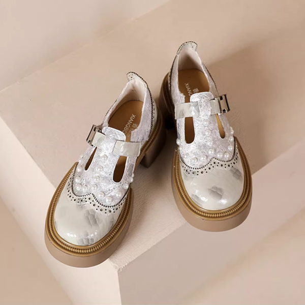 【2color】パール煌めくレトロメリージェーン《Z01343》