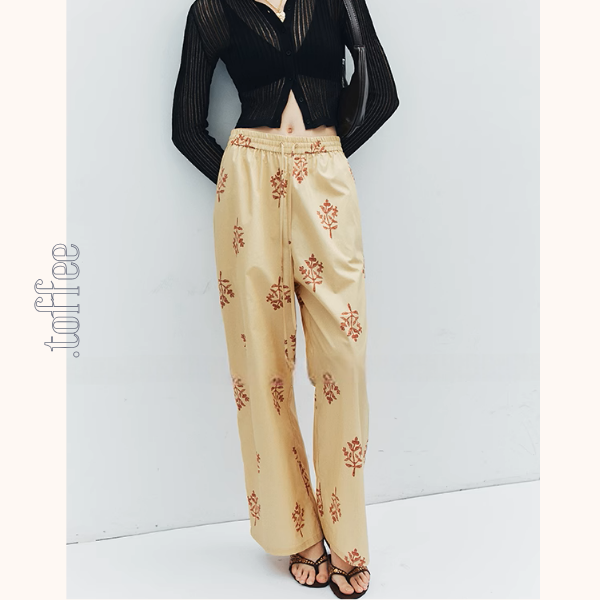 花柄プリントルーズワイドパンツ《Z01004》