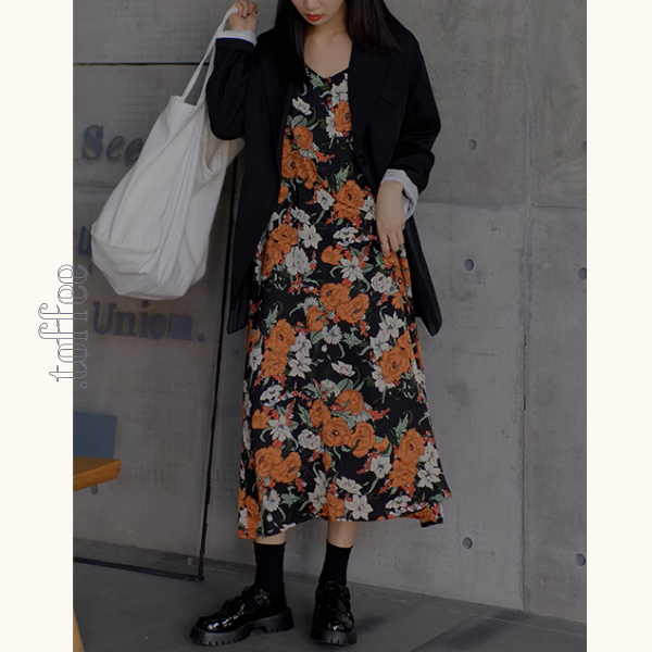 フローラルプリントキャミワンピース《Z00997》