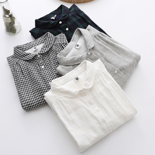 【４color】フォルムにこだわりシンプルコットンシャツ　AU-116