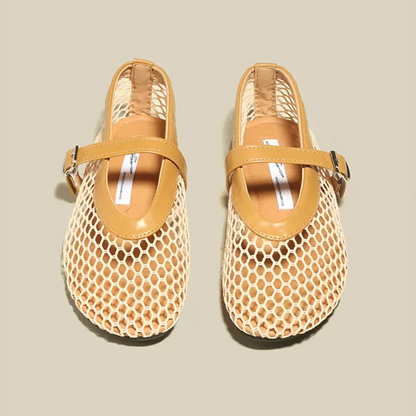 メッシュレースフラットシューズ　Z00369